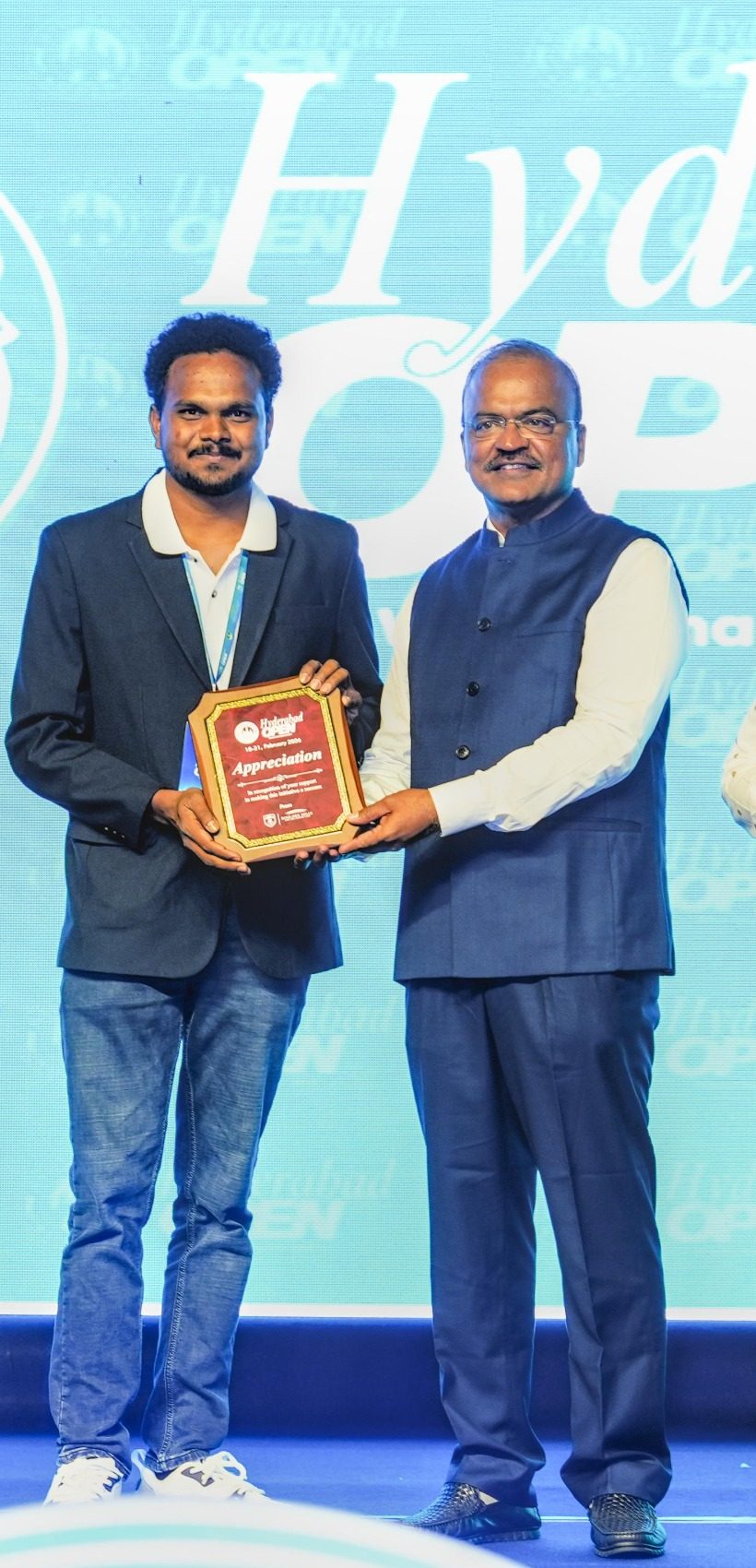 Ramana Kunchapu Receiving Award for Best Social media agency Pirates of Marketing